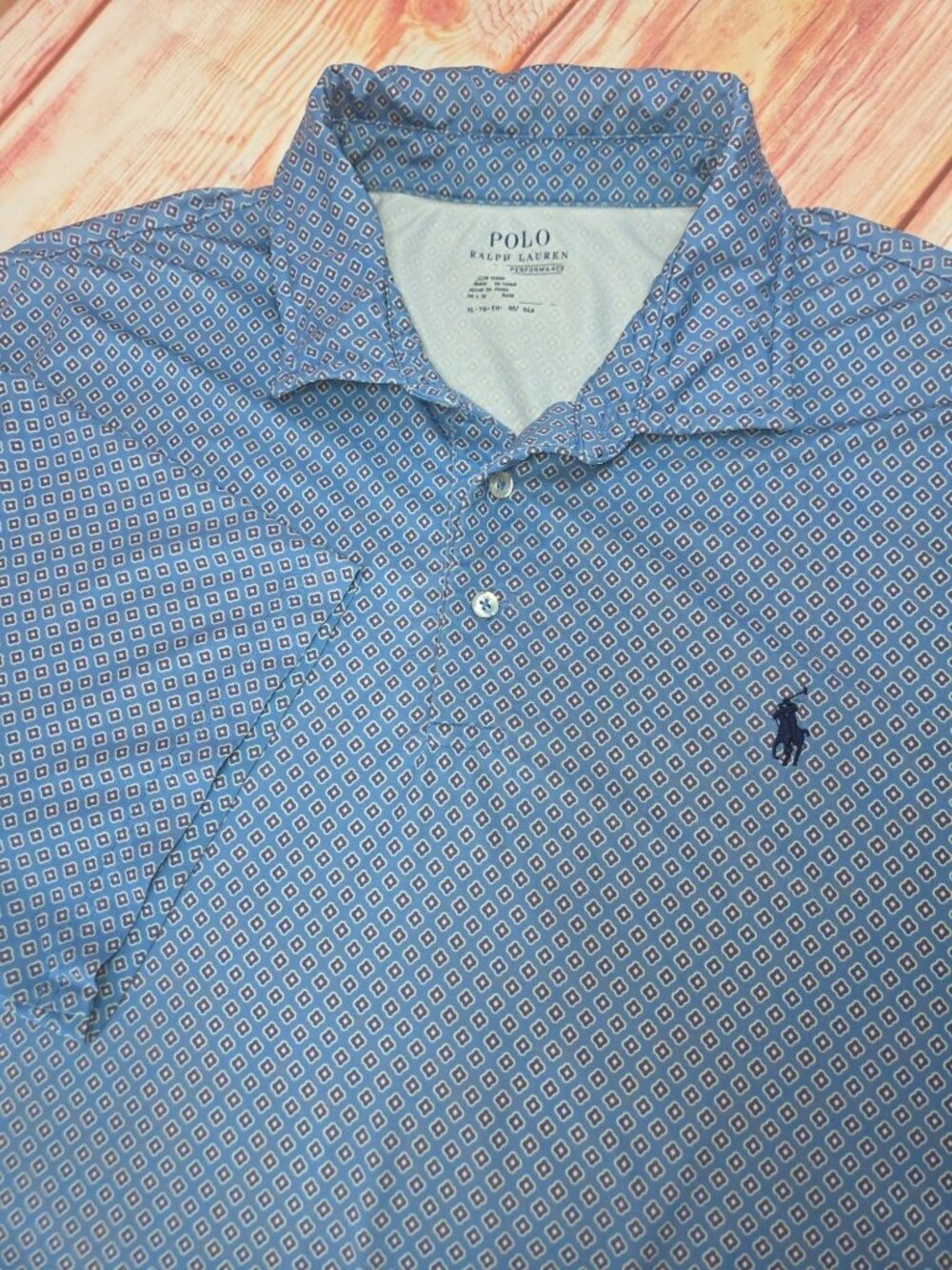 Polo Ralph Lauren Performance Blue Diamond Polo Size XL